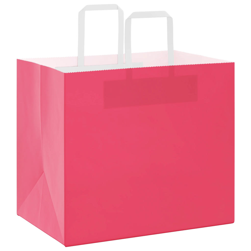 VidaXL bolsas de papel 250uds con asas 32x22x28 cm rosa