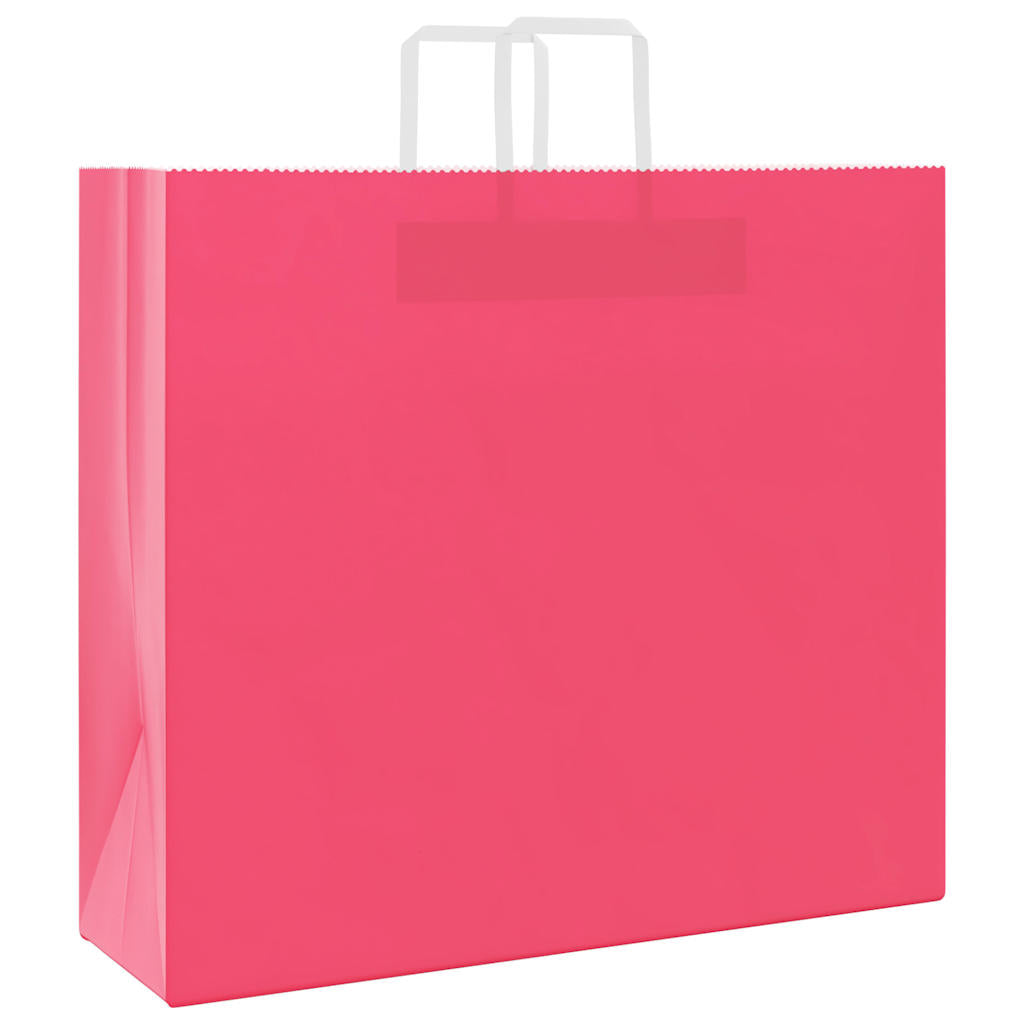 VidaXL bolsas de papel 250uds con asas 54x15x49 cm rosa