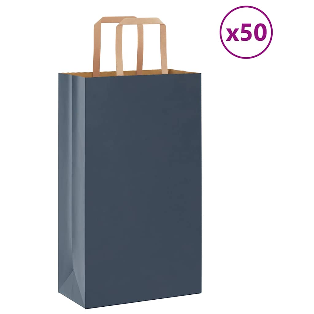 Sacchetti di carta VidaXL 50 pz con manici 21x11x36 cm blu