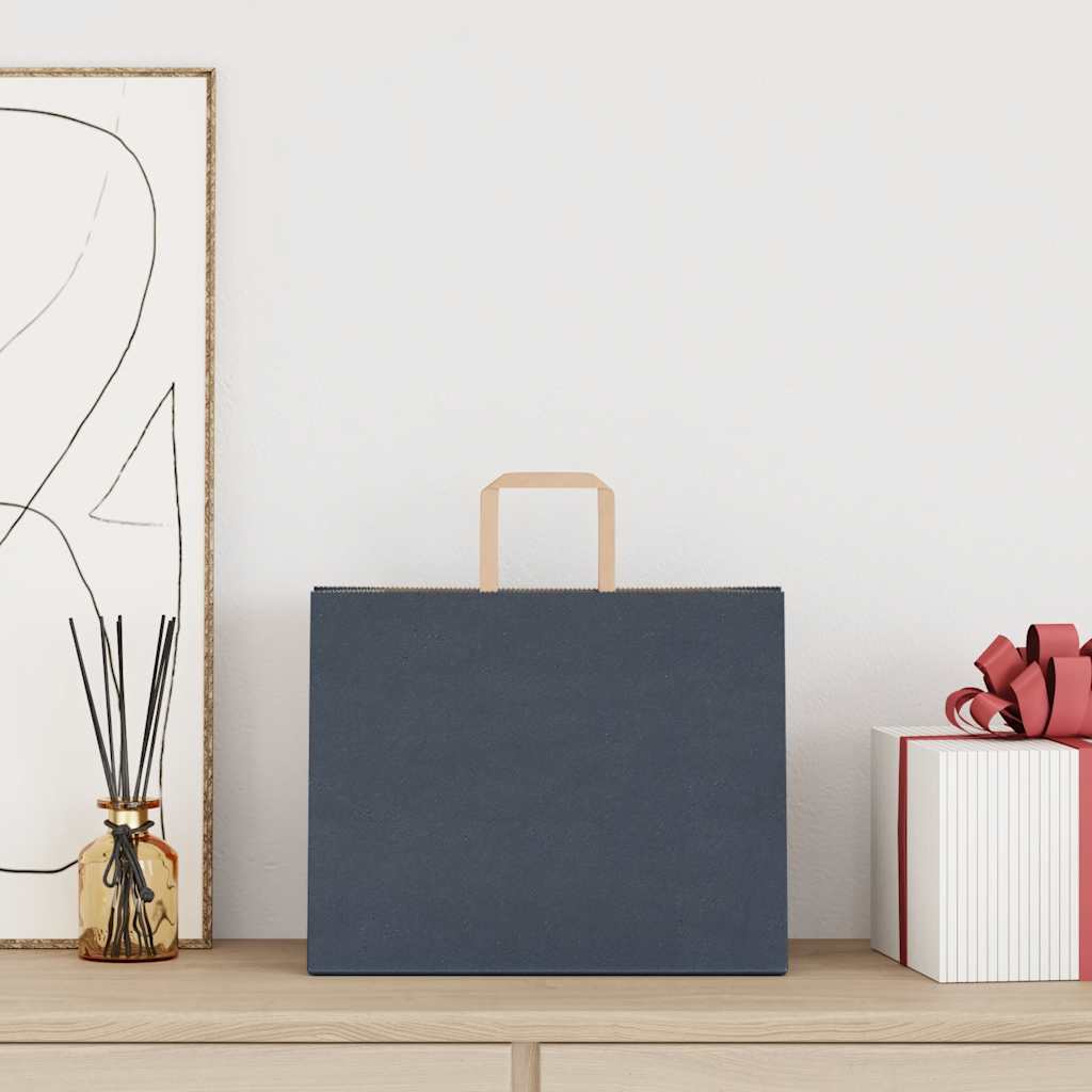 VidaXL bolsas de papel 250uds con asas 32x22x24 cm azul