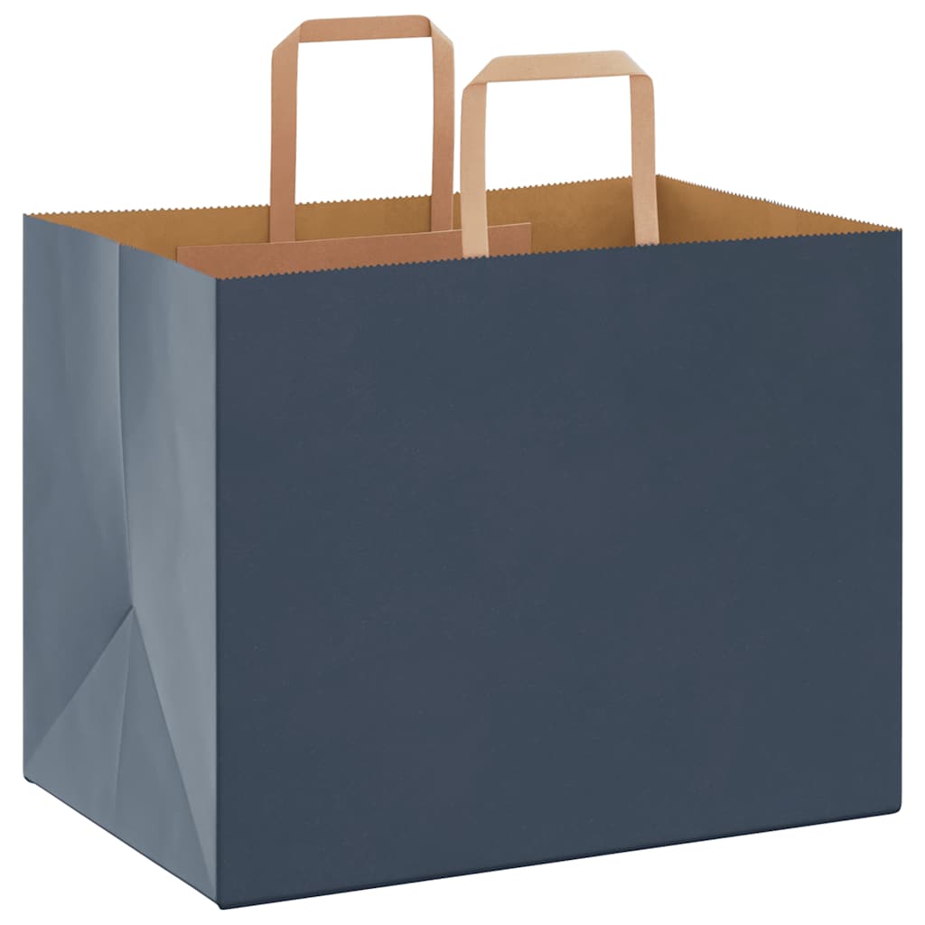 VidaXL bolsas de papel 250uds con asas 32x22x24 cm azul