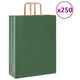 VidaXL bolsas de papel 250uds con asas 32x12x42 cm verde