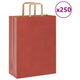 VidaXL bolsas de papel 250uds con asas 26x12x35 cm rojo