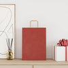 Vidaxl papieren zakken 250 st met hengsels 26x12x35 cm rood