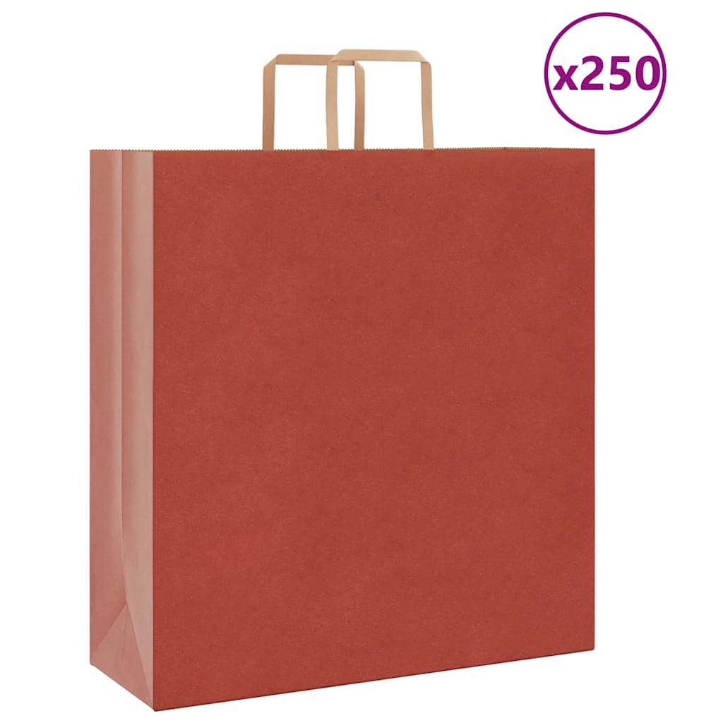 Sacchetti di carta VidaXL 250 pz con manici 45x17x48 cm rosso