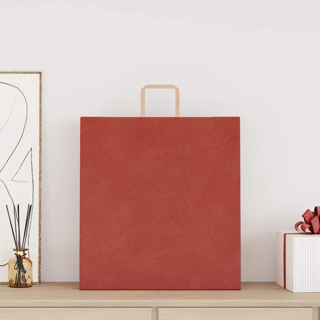 Sacchetti di carta VidaXL 250 pz con manici 45x17x48 cm rosso