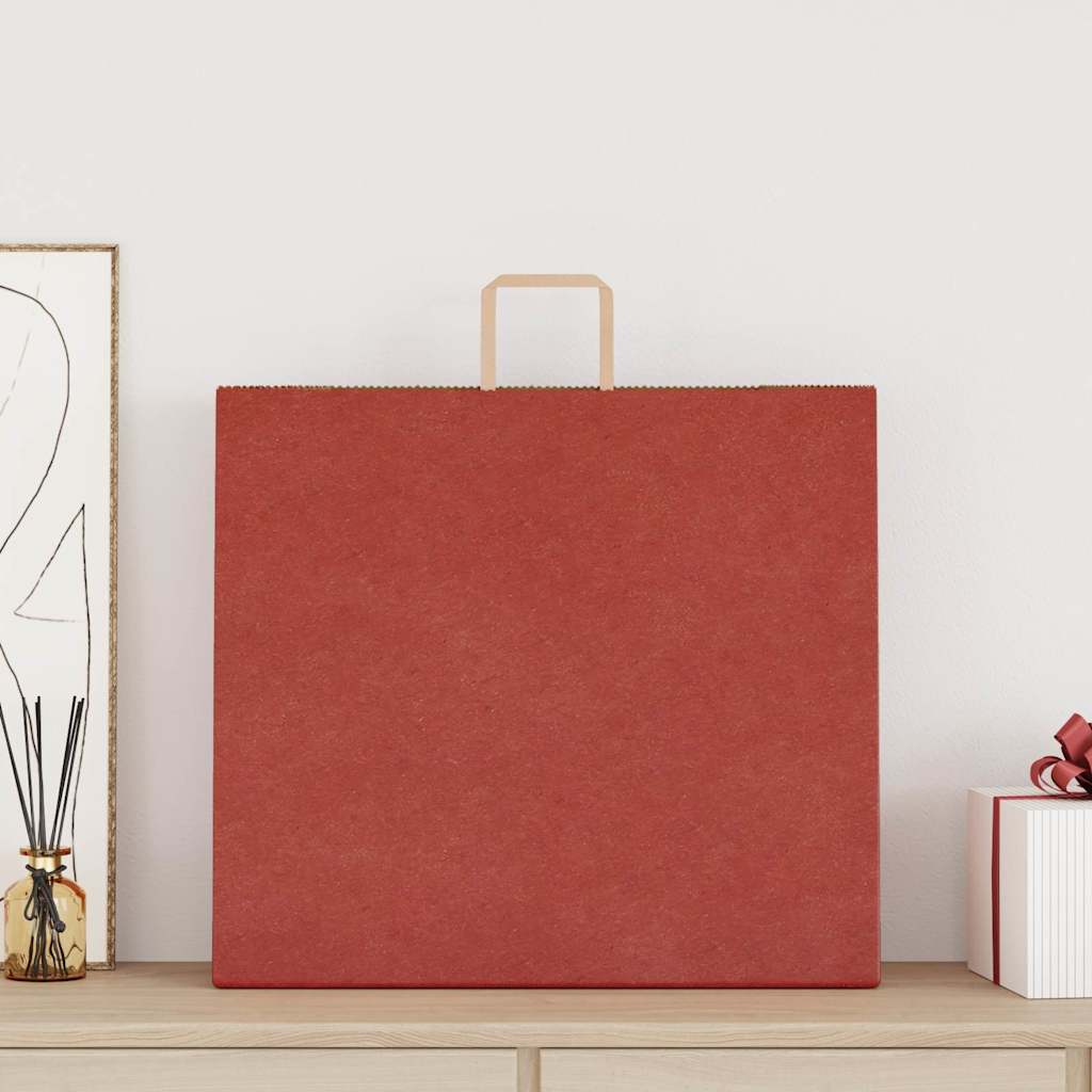 VidaXL bolsas de papel 250uds con asas 54x15x49 cm rojo
