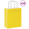 Vidaxl papieren zakken 50 st met hengsels 18x8x22 cm geel