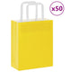 VidaXL bolsas de papel 50uds con asas 18x8x22 cm amarillo