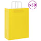 VidaXL bolsas de papel 50uds con asas 26x12x35 cm amarillo