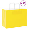 Vidaxl papieren zakken 50 st met hengsels 32x17x25 cm geel
