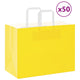 VidaXL bolsas de papel 50uds con asas 32x17x25 cm amarillo
