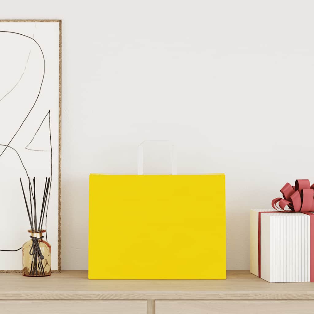 VidaXL bolsas de papel 50uds con asas 32x17x25 cm amarillo