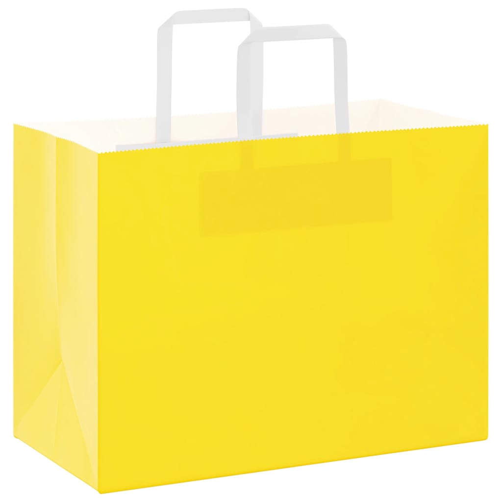 VidaXL bolsas de papel 50uds con asas 32x17x25 cm amarillo