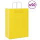 VidaXL bolsas de papel 50uds con asas 32x17x44 cm amarillo