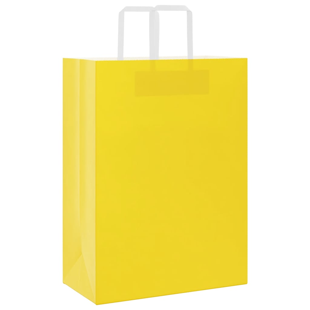 VidaXL bolsas de papel 50uds con asas 32x17x44 cm amarillo