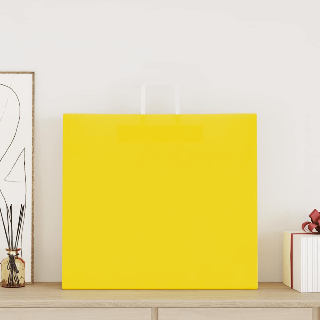 VidaXL bolsas de papel 50uds con asas 54x15x49 cm amarillo