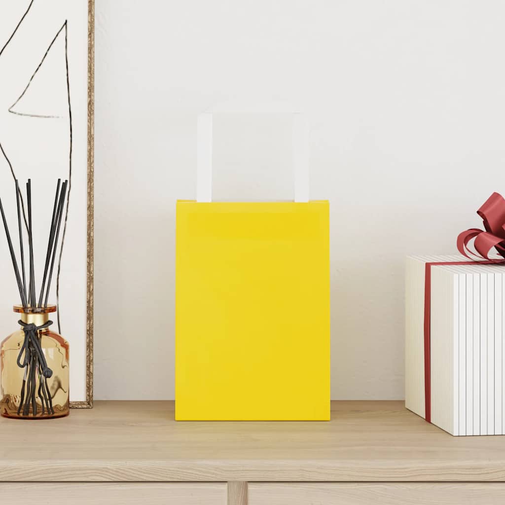 VidaXL bolsas de papel 250uds con asas 15x8x21 cm amarillo