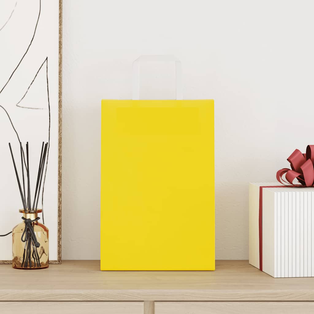 vidaxxl bolsas de papel 250uds con asas 21x11x31 cm amarillo