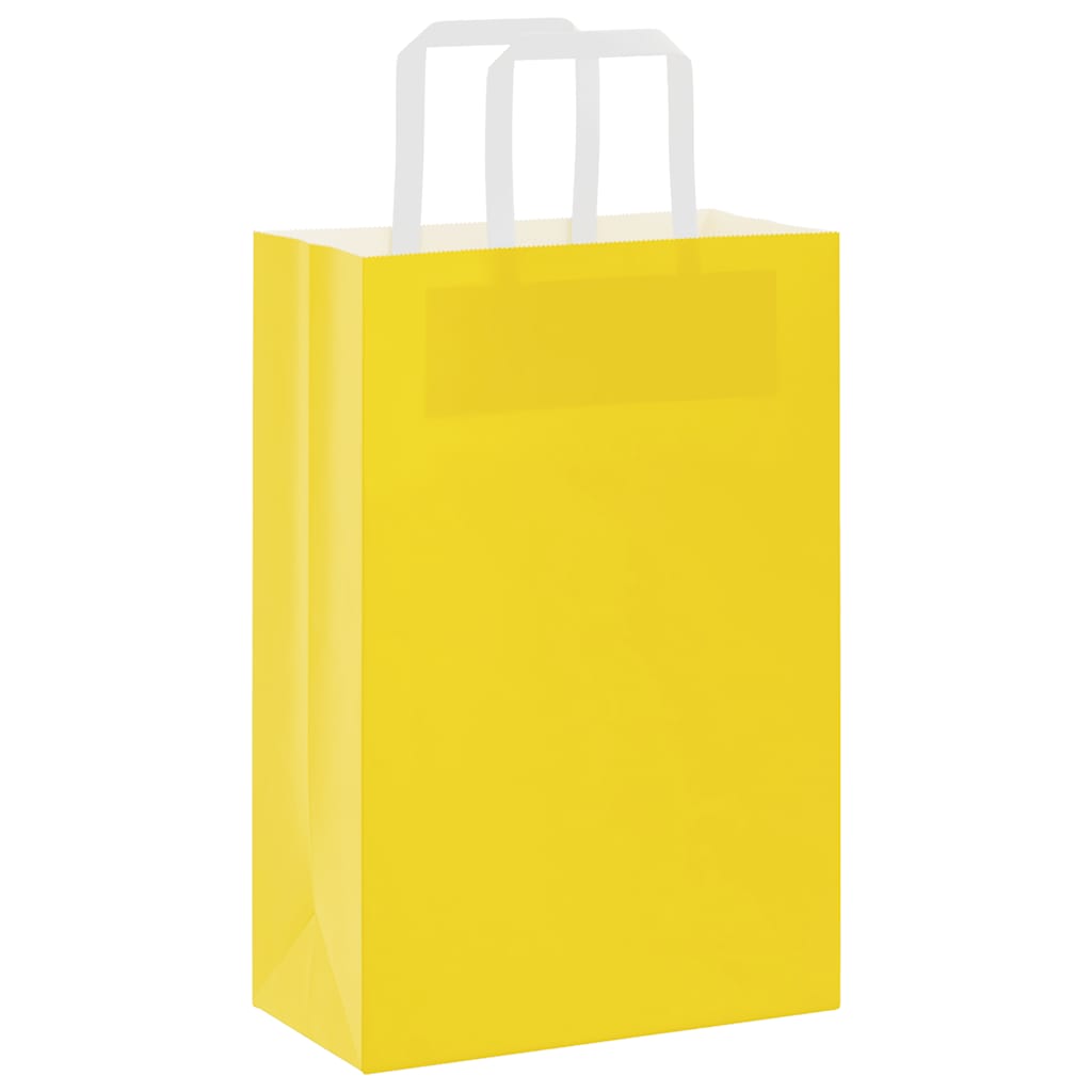 vidaxxl bolsas de papel 250uds con asas 21x11x31 cm amarillo