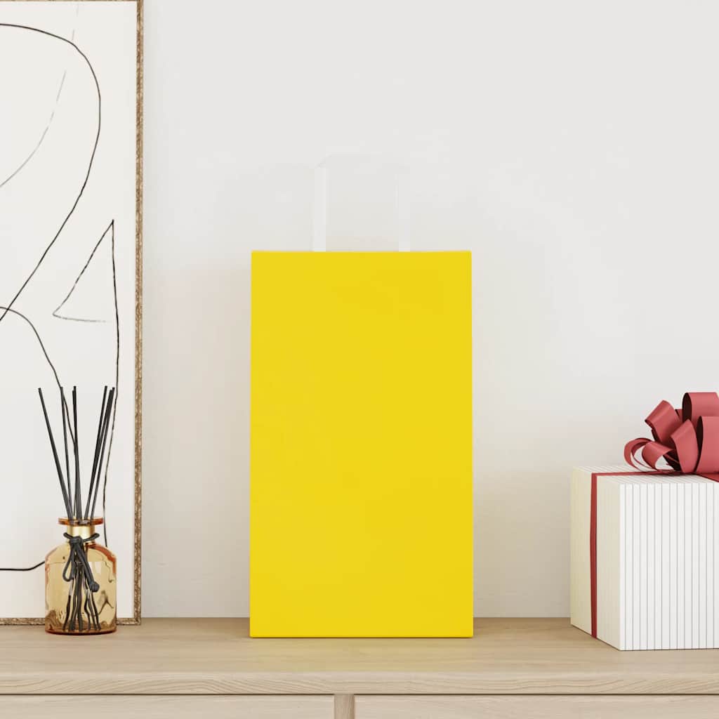 VidaXL bolsas de papel 250uds con asas 21x11x36 cm amarillo