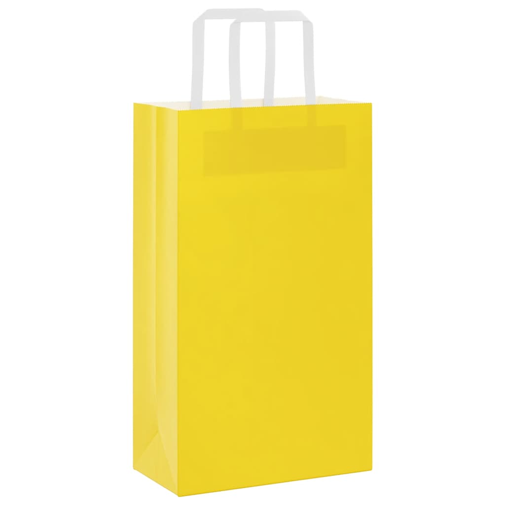 VidaXL bolsas de papel 250uds con asas 21x11x36 cm amarillo