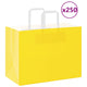 VidaXL bolsas de papel 250uds con asas 32x17x25 cm amarillo