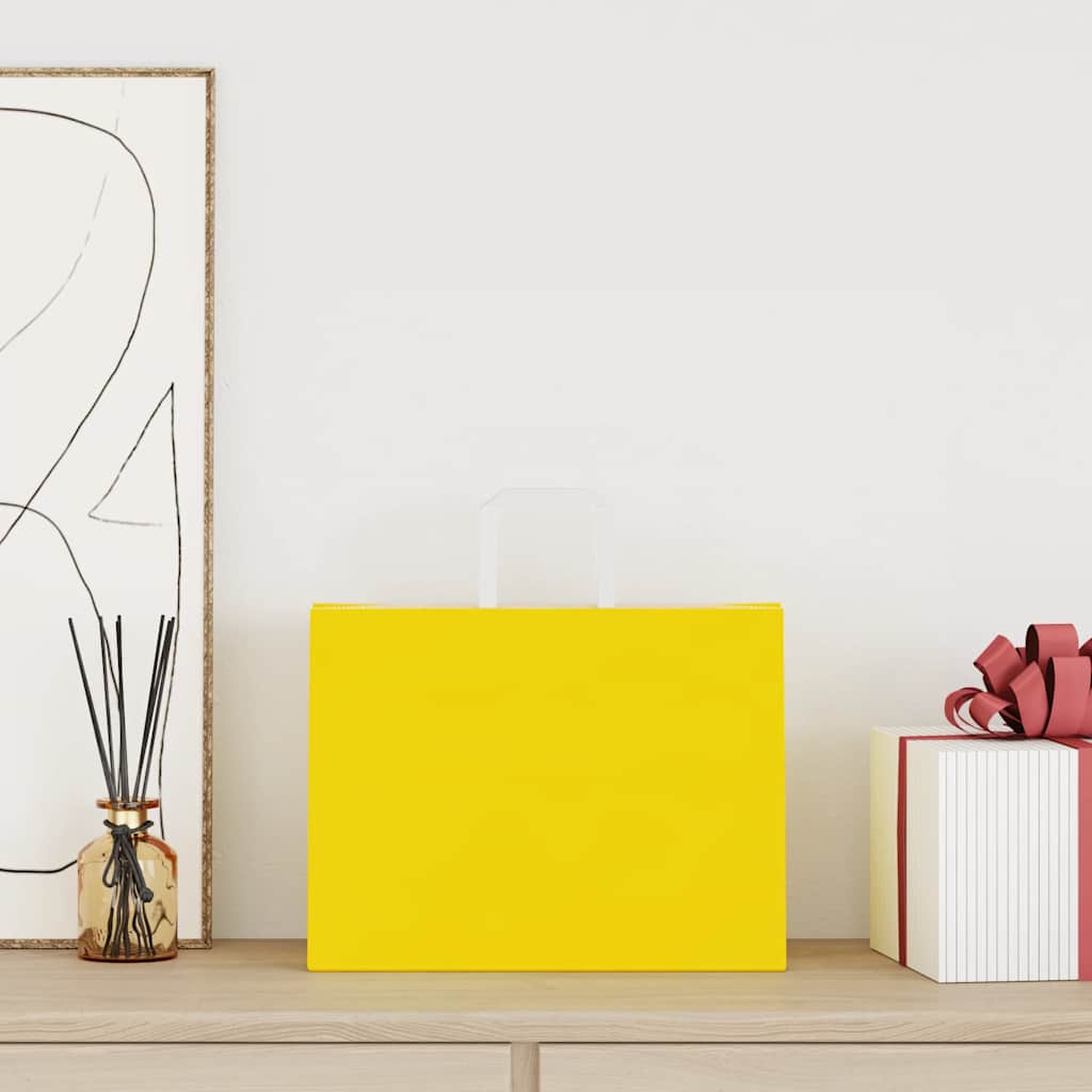 Sacchetti di carta VidaXL 250 pz con manici 32x17x25 cm gialli