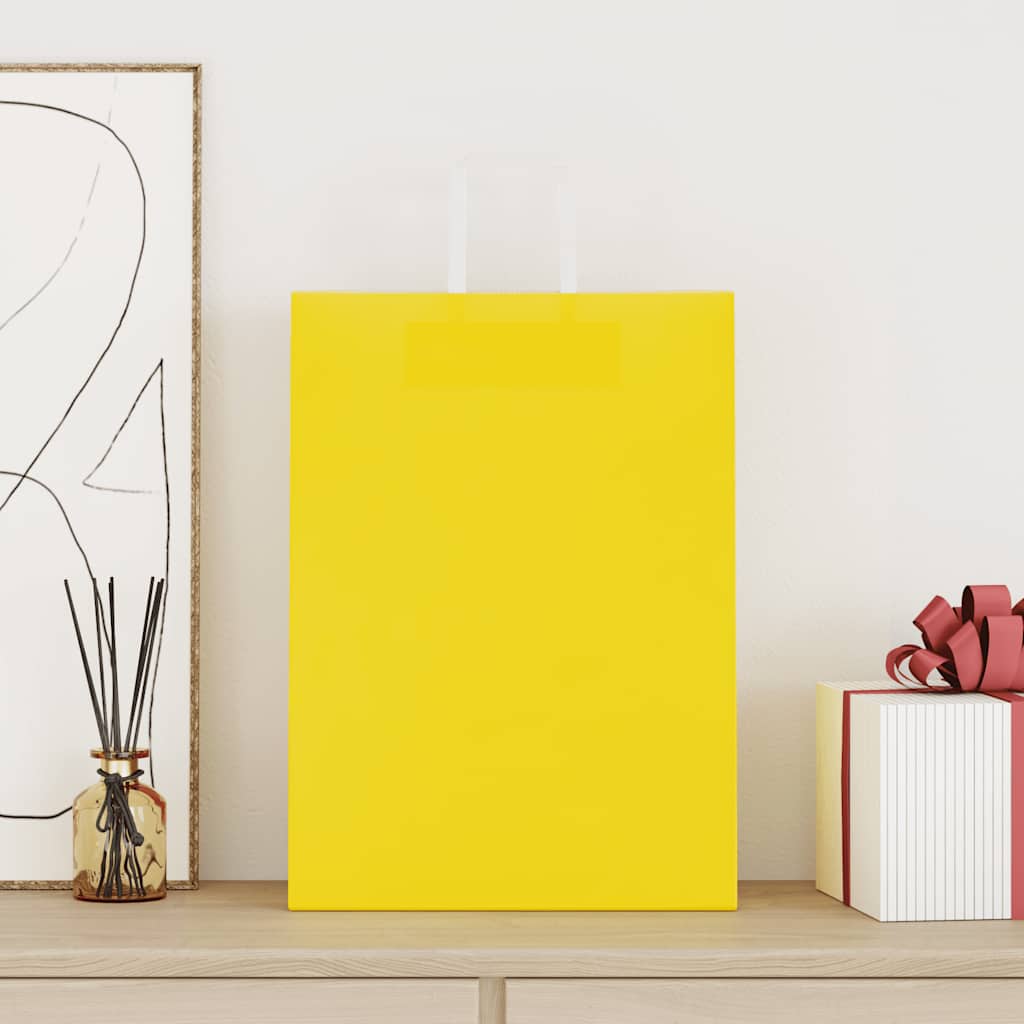 VidaXL bolsas de papel 250uds con asas 32x17x44 cm amarillo