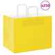 VidaXL bolsas de papel 250uds con asas 32x22x24 cm amarillo