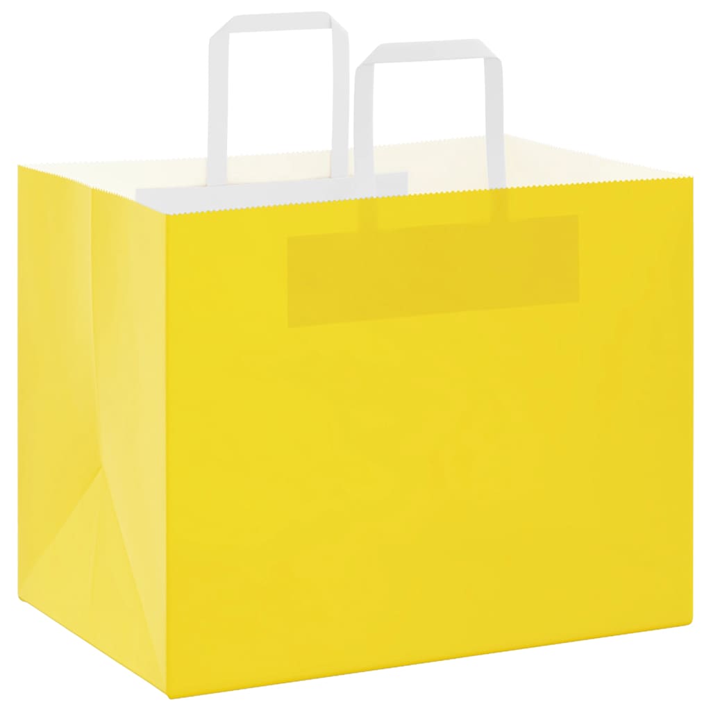 VidaXL bolsas de papel 250uds con asas 32x22x24 cm amarillo