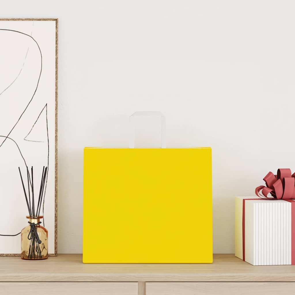 VidaXL bolsas de papel 250uds con asas 32x22x28 cm amarillo