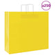 VidaXL bolsas de papel 250uds con asas 54x15x49 cm amarillo