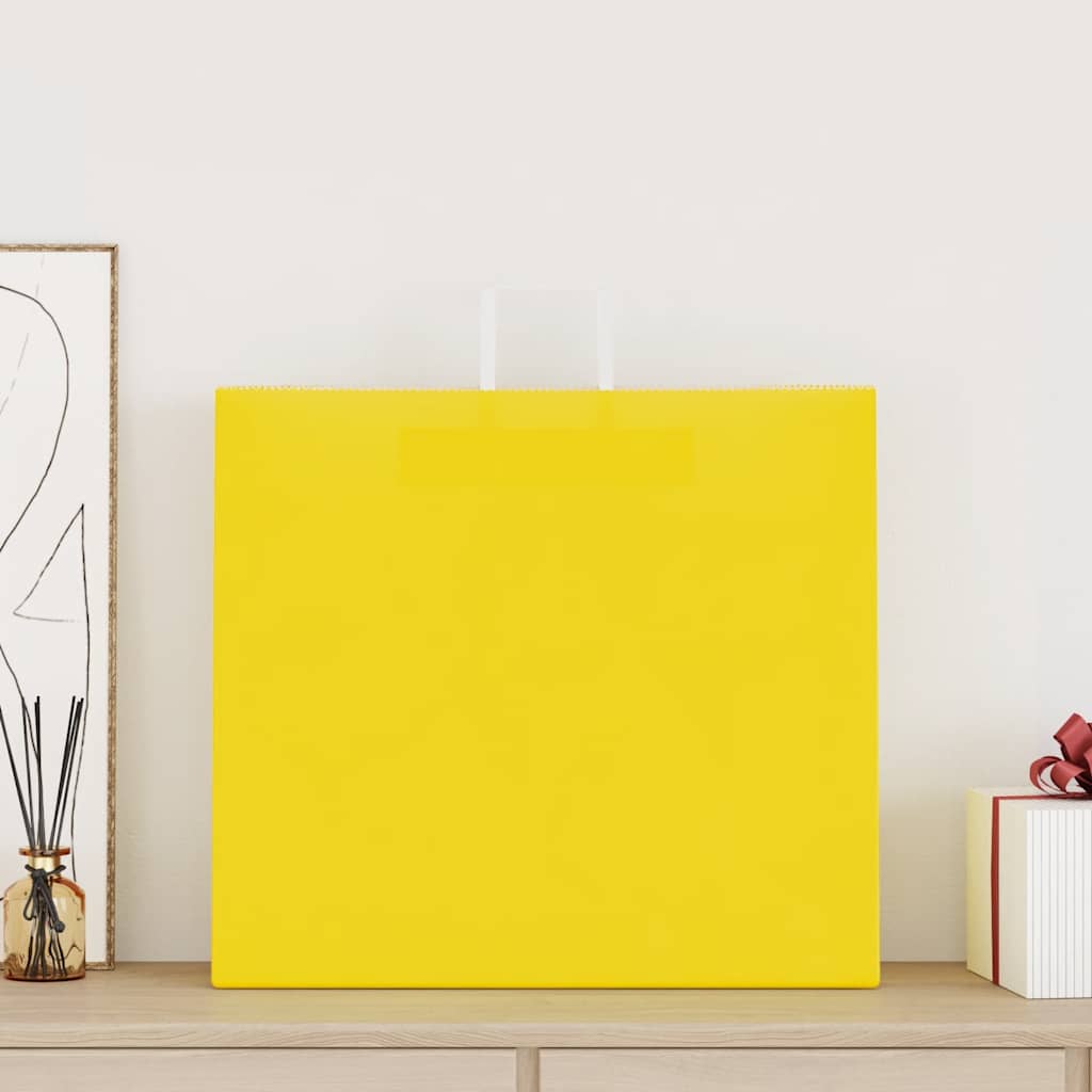 VidaXL bolsas de papel 250uds con asas 54x15x49 cm amarillo