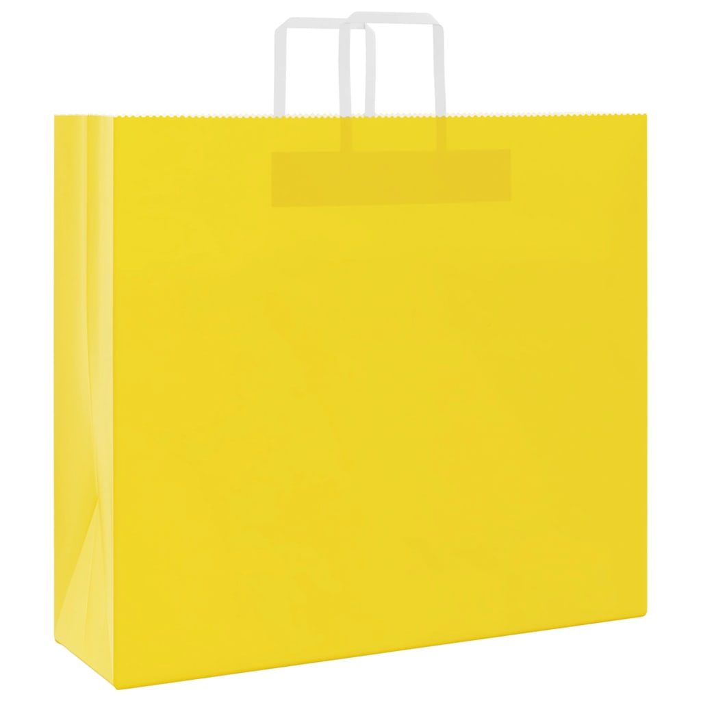 VidaXL bolsas de papel 250uds con asas 54x15x49 cm amarillo