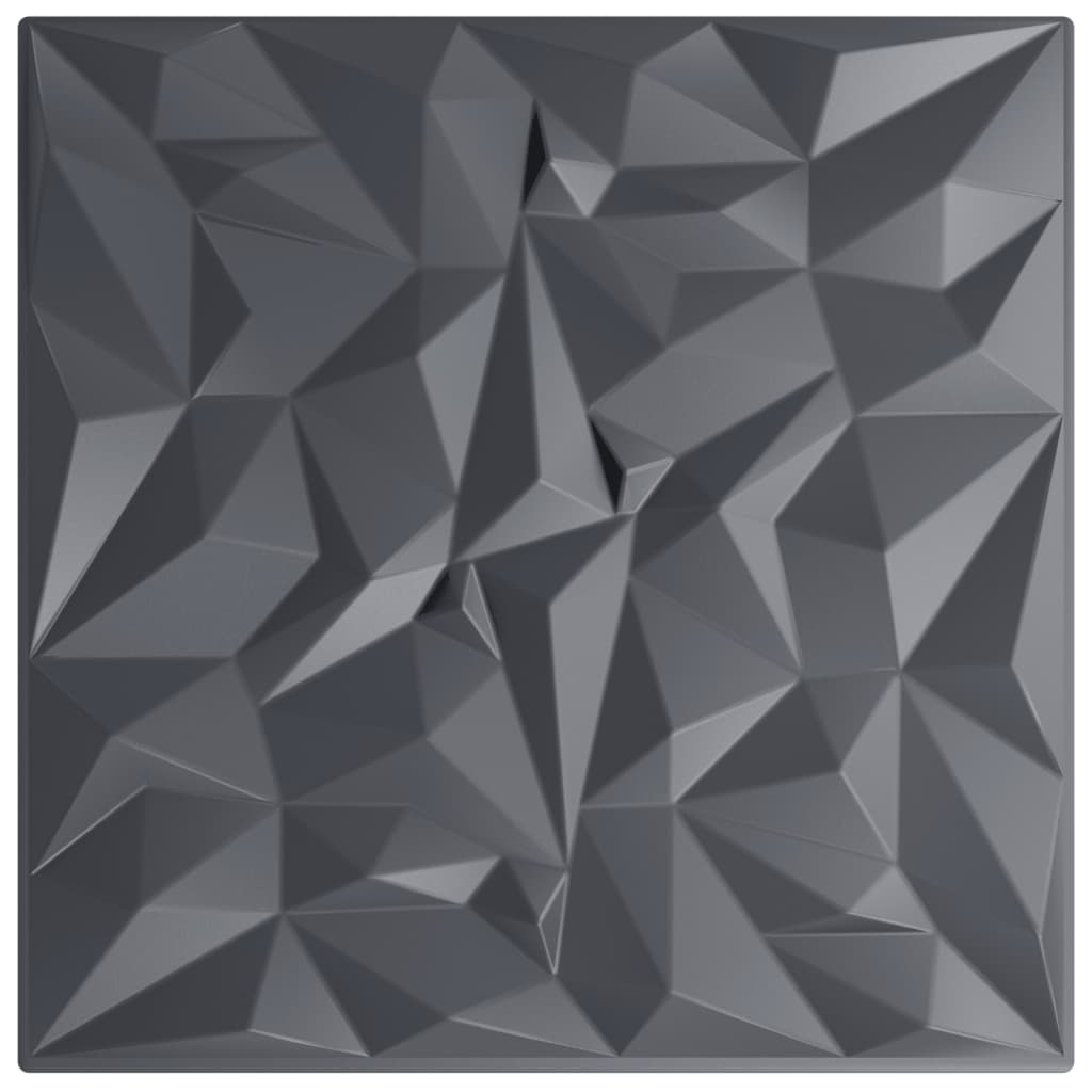 Vidaxl 48 paneles de pared de la pared ametista 12 m² 50x50 cm xps gris