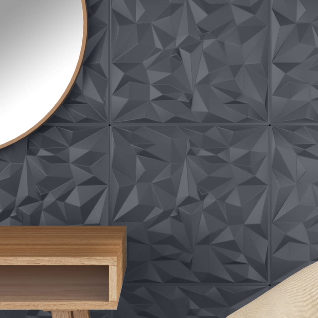 Vidaxl 48 paneles de pared de la pared ametista 12 m² 50x50 cm xps gris