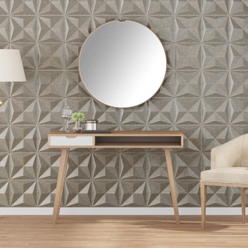 Vidaxl 48 paneles de pared de origami 12 m² 50x50 cm XPS concreto