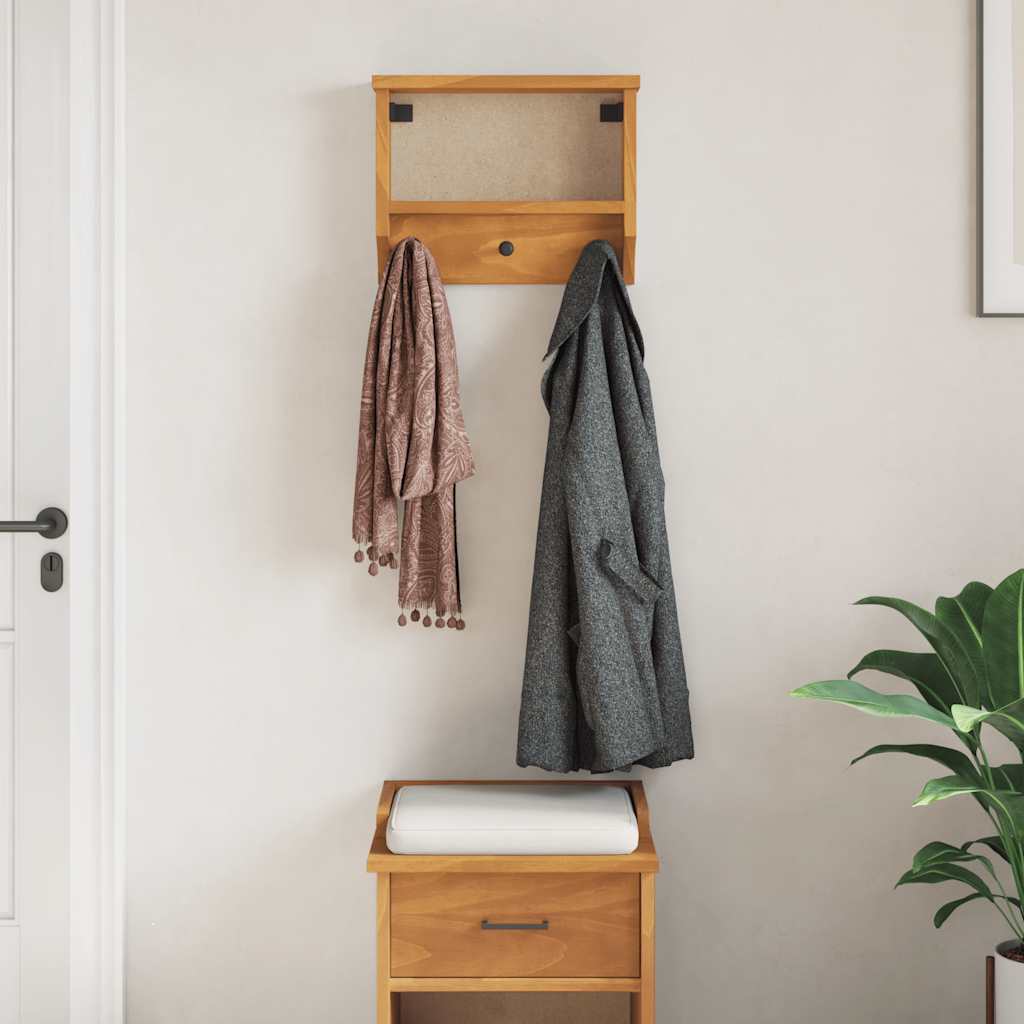 Vidaxx perchero de pared sandnes 45x12x35 cm madera maciza de pino