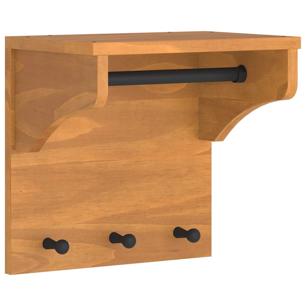 Vidaxx perchero de pared sandnes 43x30x42 cm madera maciza de pino