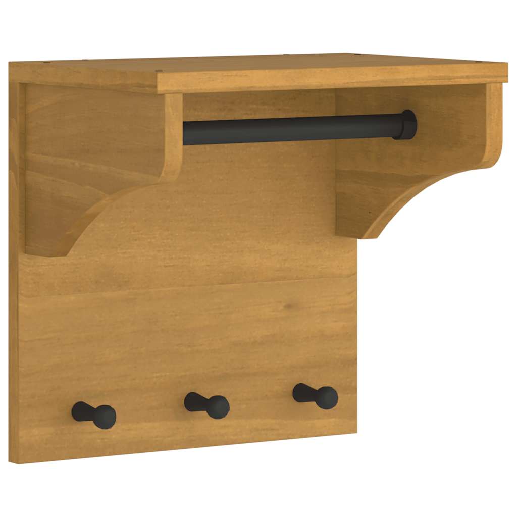 Appendiabiti da parete Vidaxx sandnes 43x30x42 cm in legno di pino massiccio