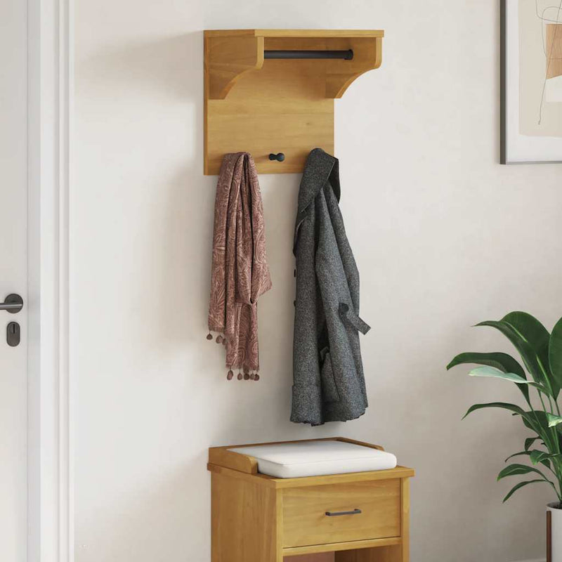 Vidaxx perchero de pared sandnes 43x30x42 cm madera maciza de pino