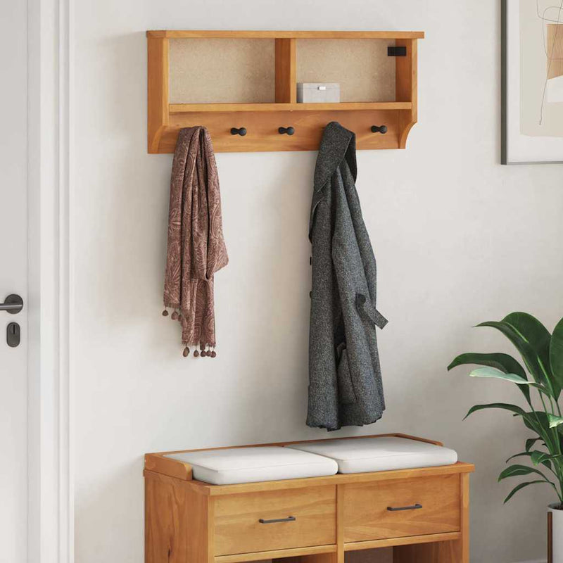 Vidaxx perchero de pared sandnes 87x12x35 cm madera maciza de pino