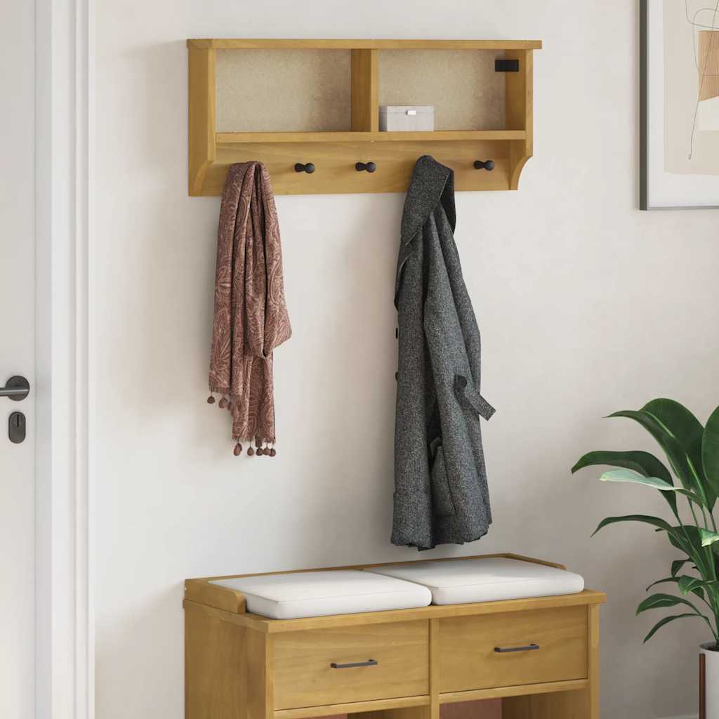 Vidaxx perchero de pared sandnes 87x12x35 cm madera maciza de pino