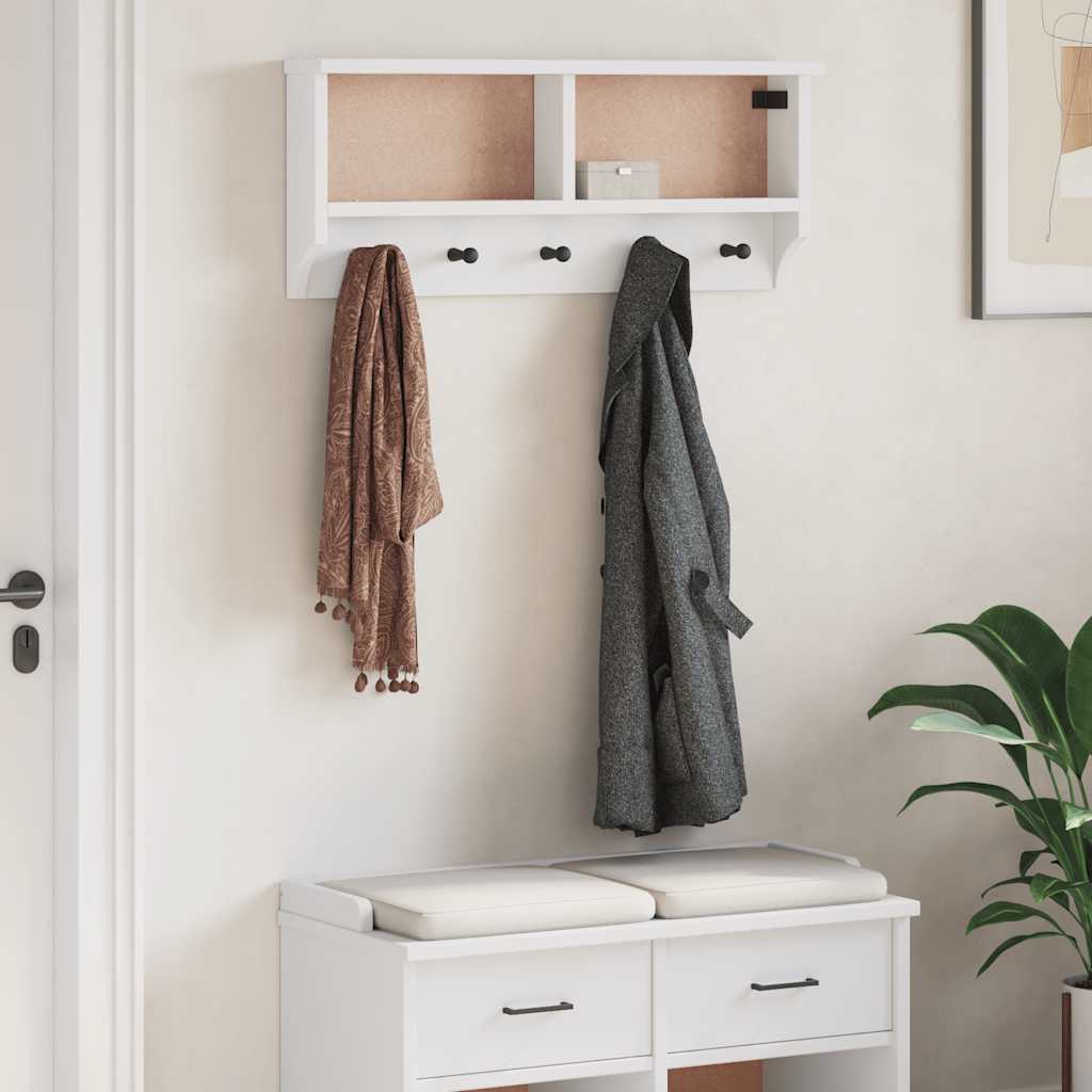Appendiabiti da parete Vidaxx sandnes bianco 87x12x35 cm in legno di pino massiccio
