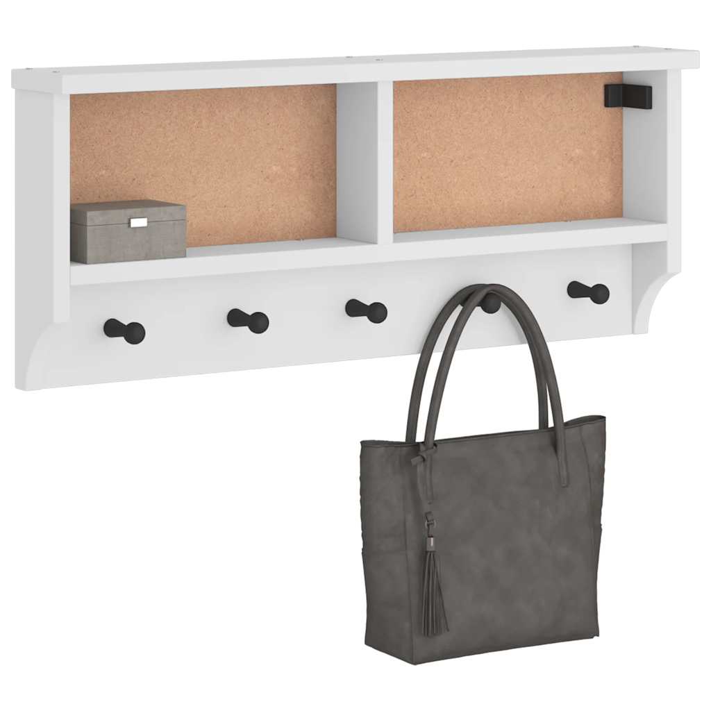 Appendiabiti da parete Vidaxx sandnes bianco 87x12x35 cm in legno di pino massiccio