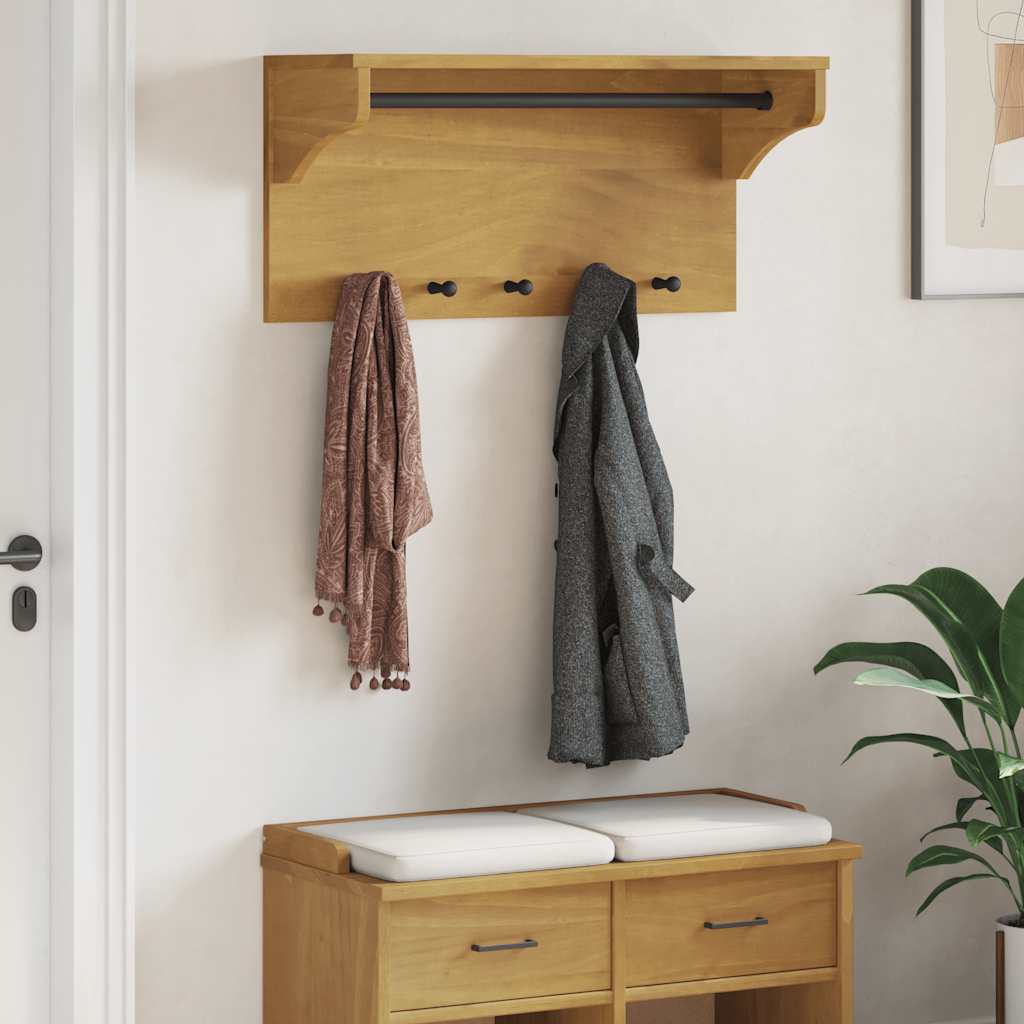 Vidaxx perchero de pared sandnes 87x30x42 cm madera maciza de pino