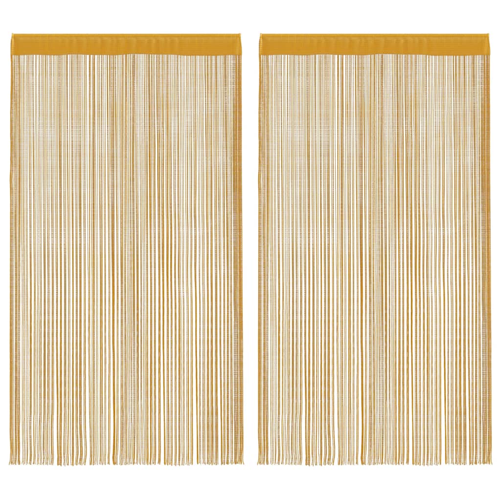 VidaXL cortinas de cordón 2 piezas 100x250 cm dorado