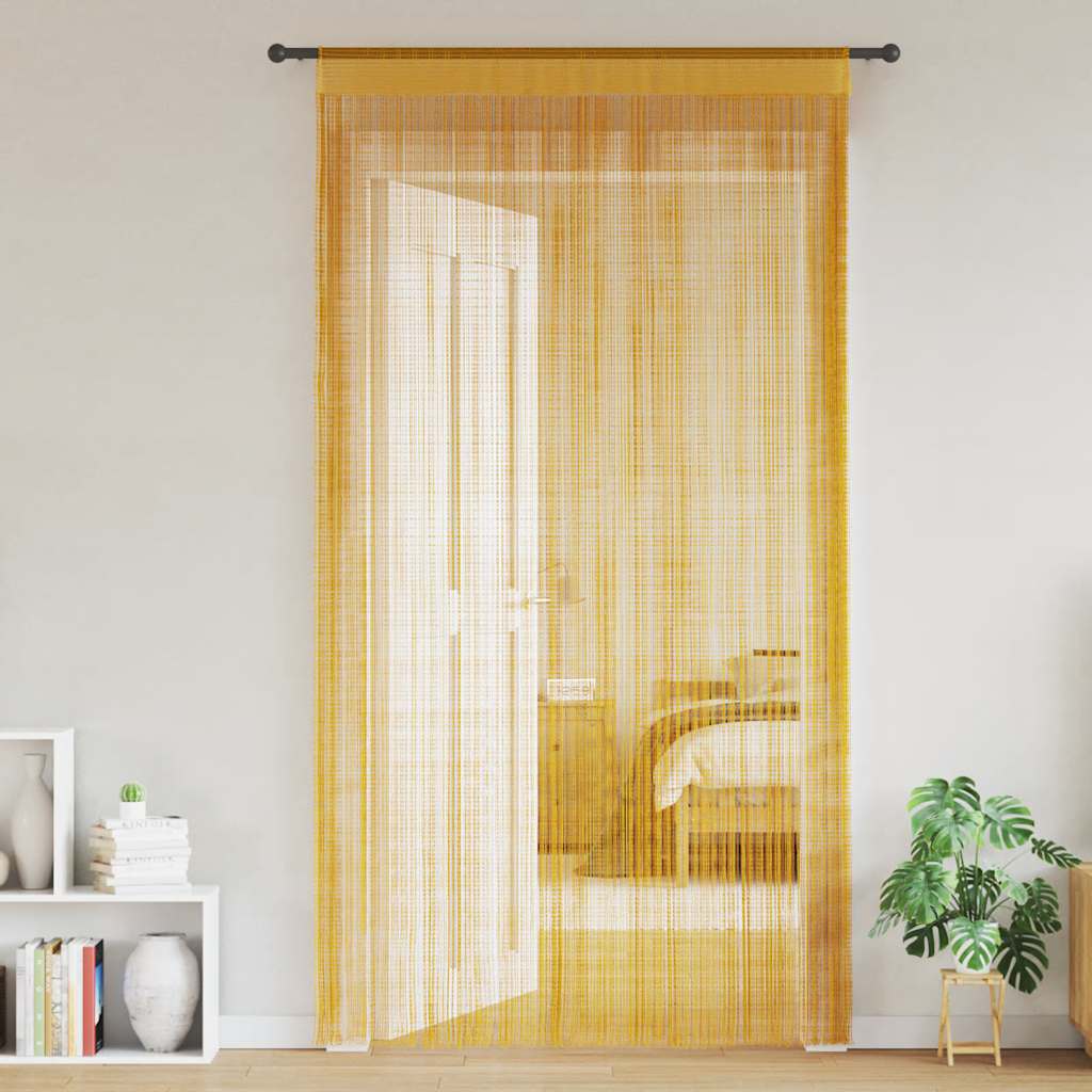 VidaXL cortinas de cordón 2 piezas 100x250 cm dorado