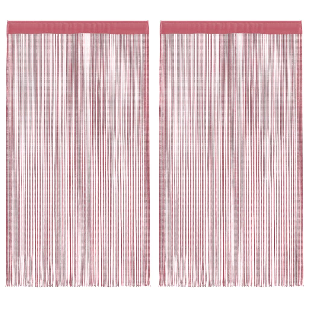 VidaXL cortinas de cordón 2 uds 100x250 cm rosa